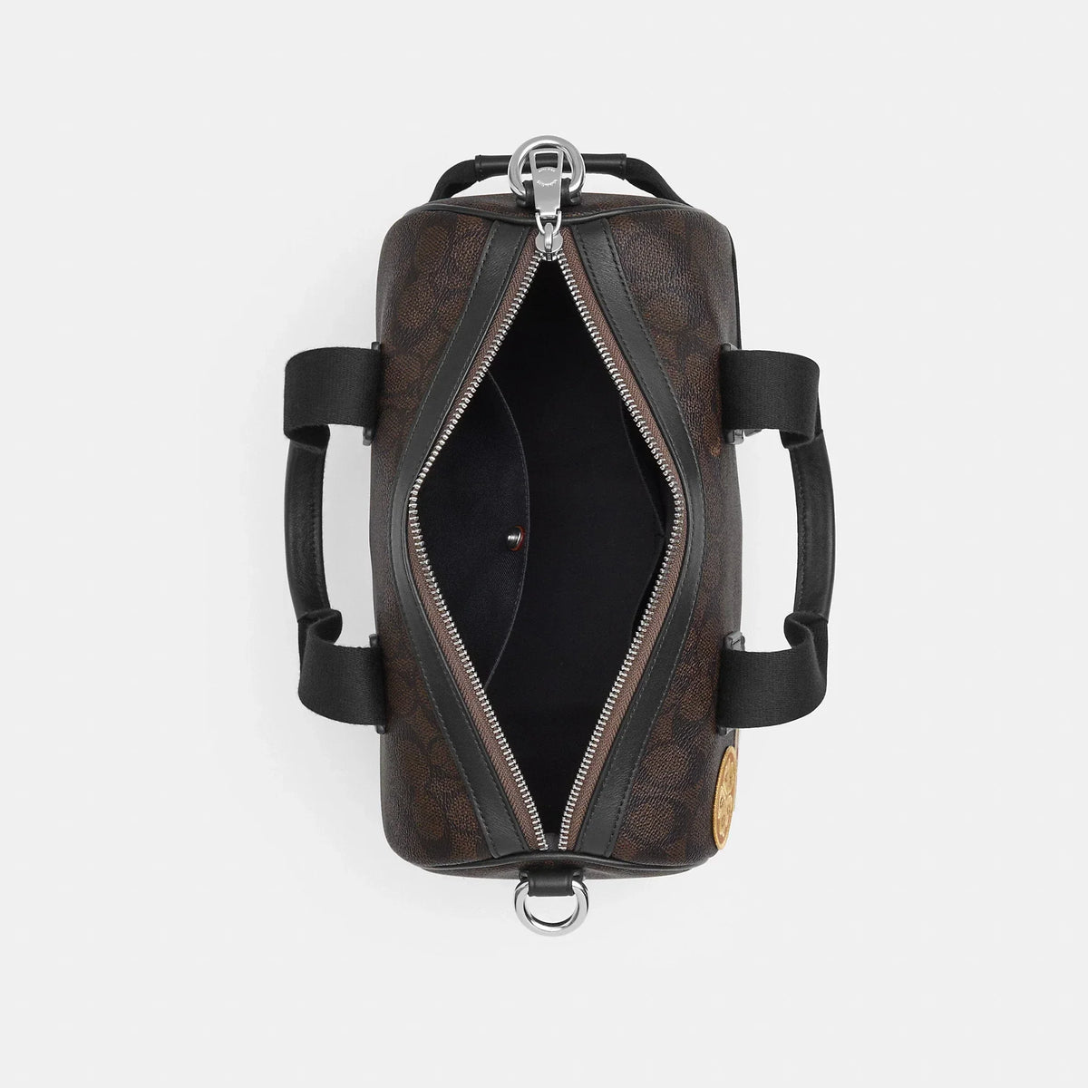 Coach Outlet Explorer Duffle Bag 28 In Signature Canvas With Patches