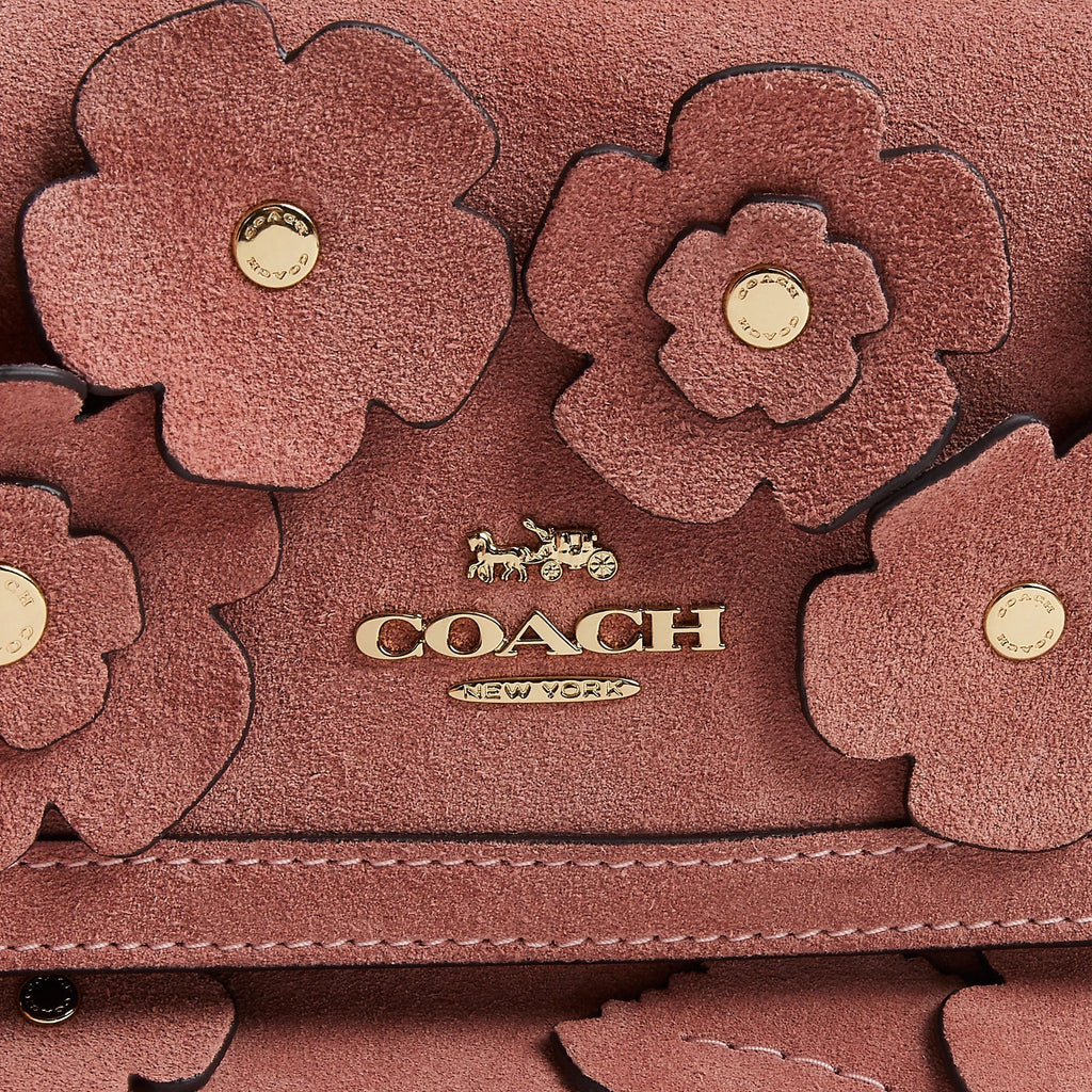 Coach Outlet Etta Small Flap Shoulder Bag With Floral Applique