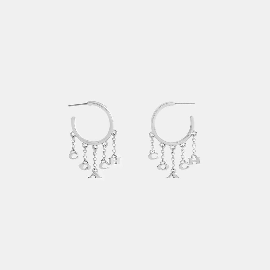 Coach Charm Hoop Earrings