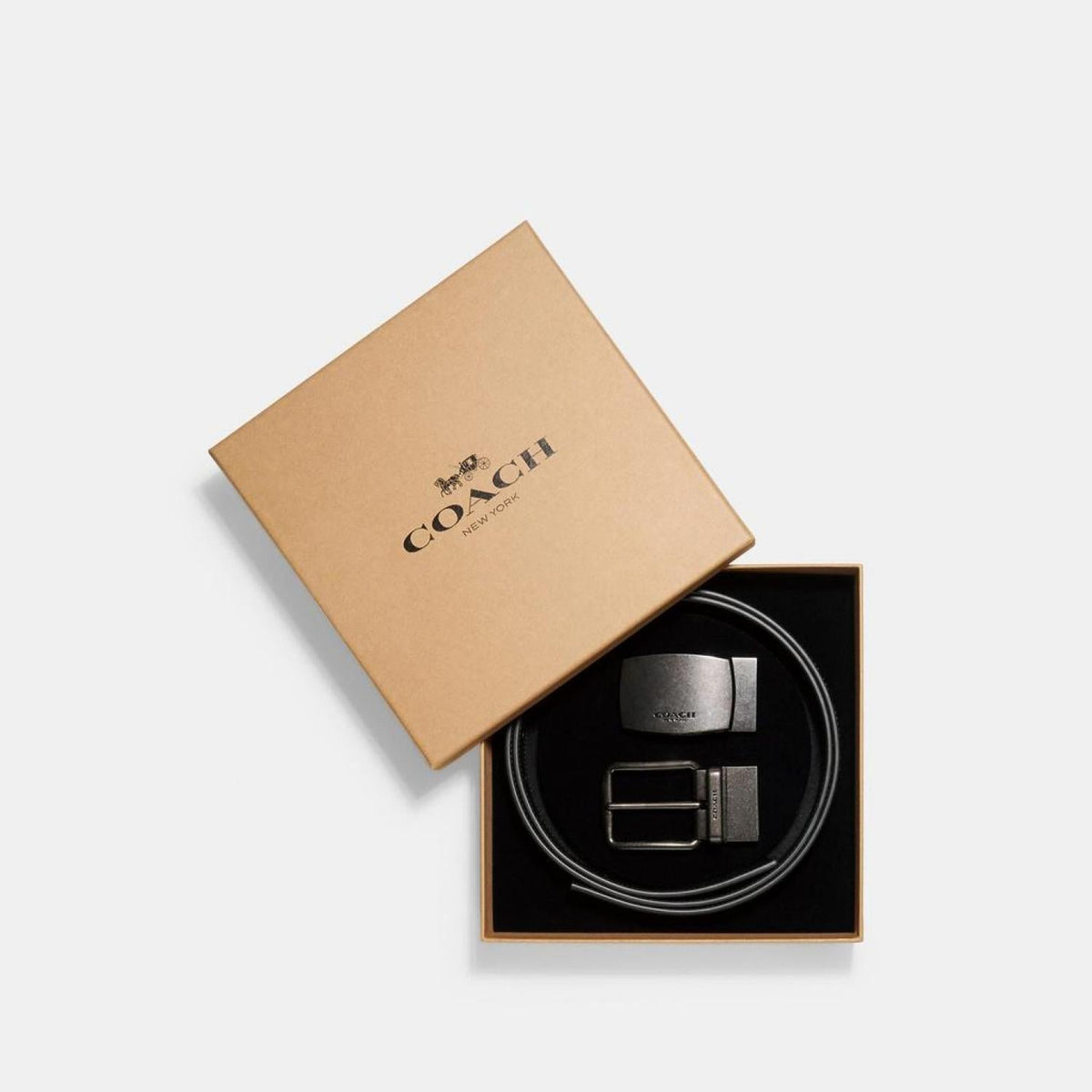 Coach Outlet Boxed Plaque And Harness Buckle Cut To Size Reversible Belt, 38 Mm