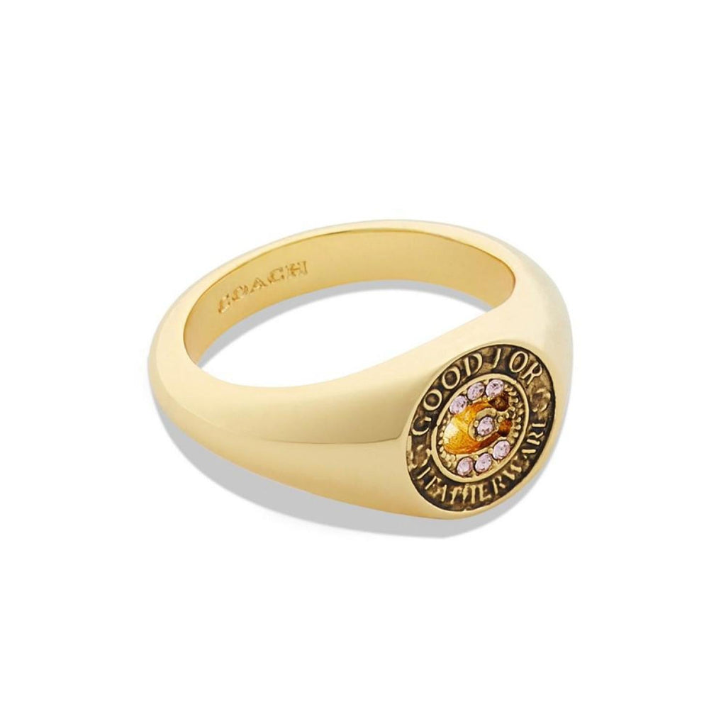 Faux Stone Signature Signet Ring
