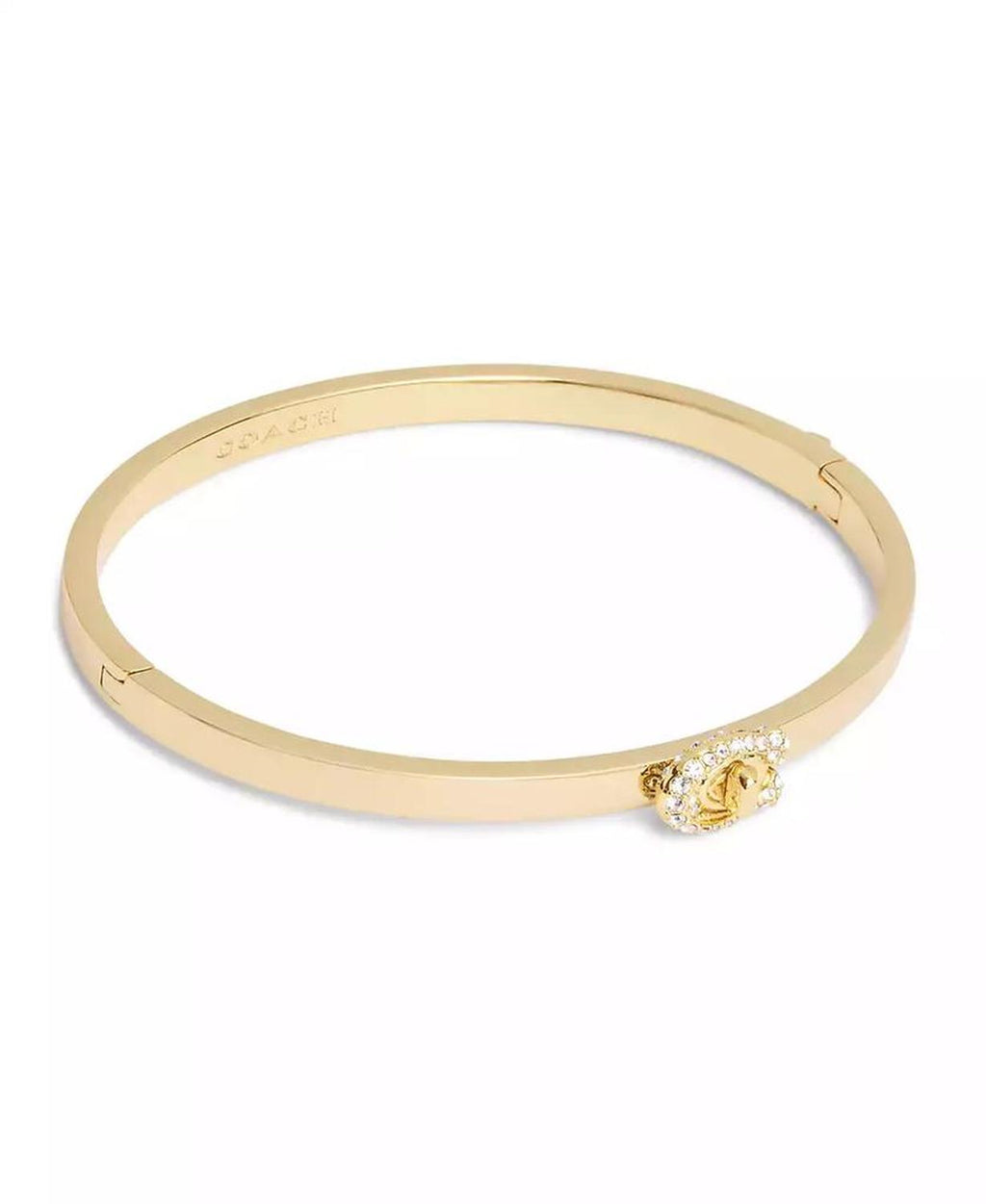 Women's Faux Stone Signature C Pave Turnlock Bangle Bracelet
