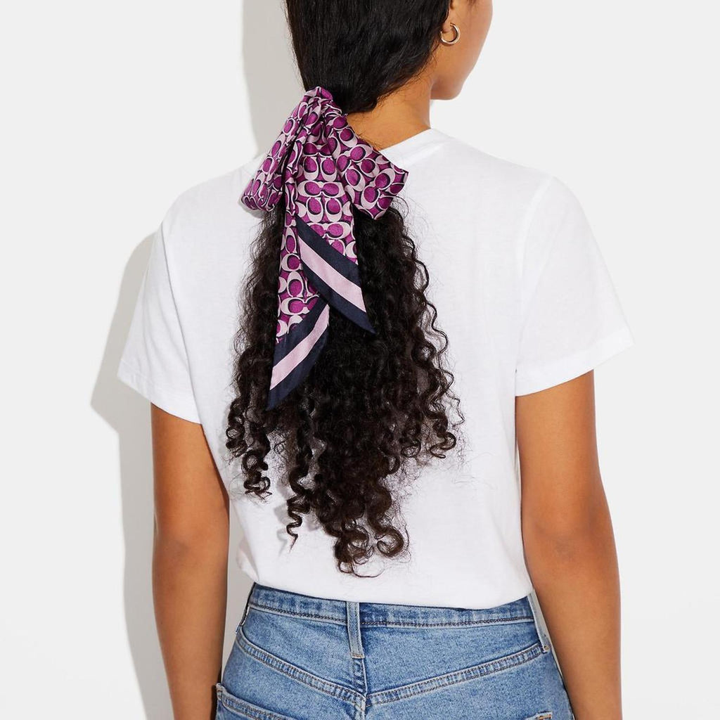 Signature Print Silk Skinny Scarf