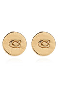 Coach Logo Plaque Stud Earrings