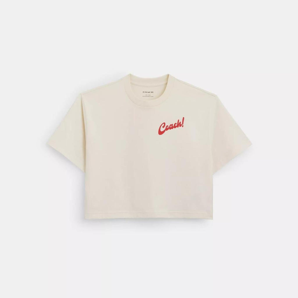 Coach Outlet Boardwalk Cropped T Shirt In Organic Cotton