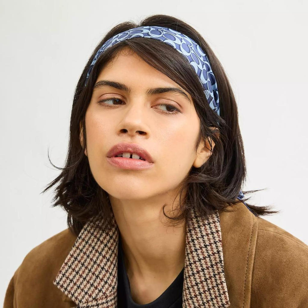 Signature Print Silk Skinny Scarf