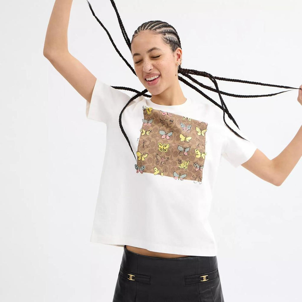 Butterfly Signature Square Classic T Shirt In Organic Cotton