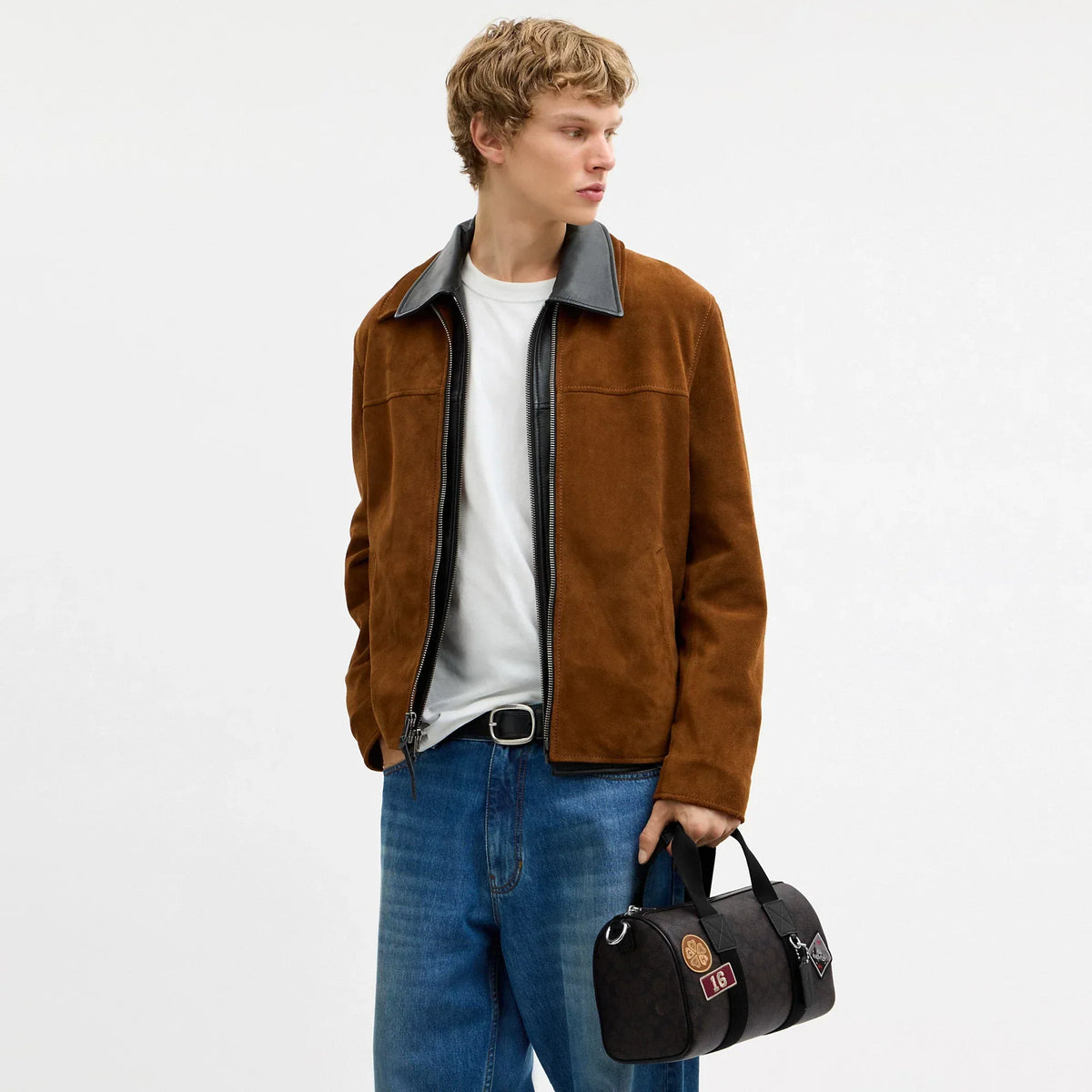 Coach Outlet Explorer Duffle Bag 28 In Signature Canvas With Patches