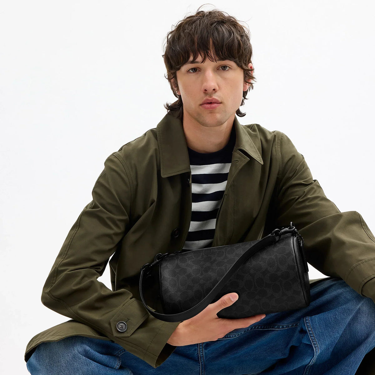 Coach Outlet Andre Barrel Bag 30 In Signature Canvas