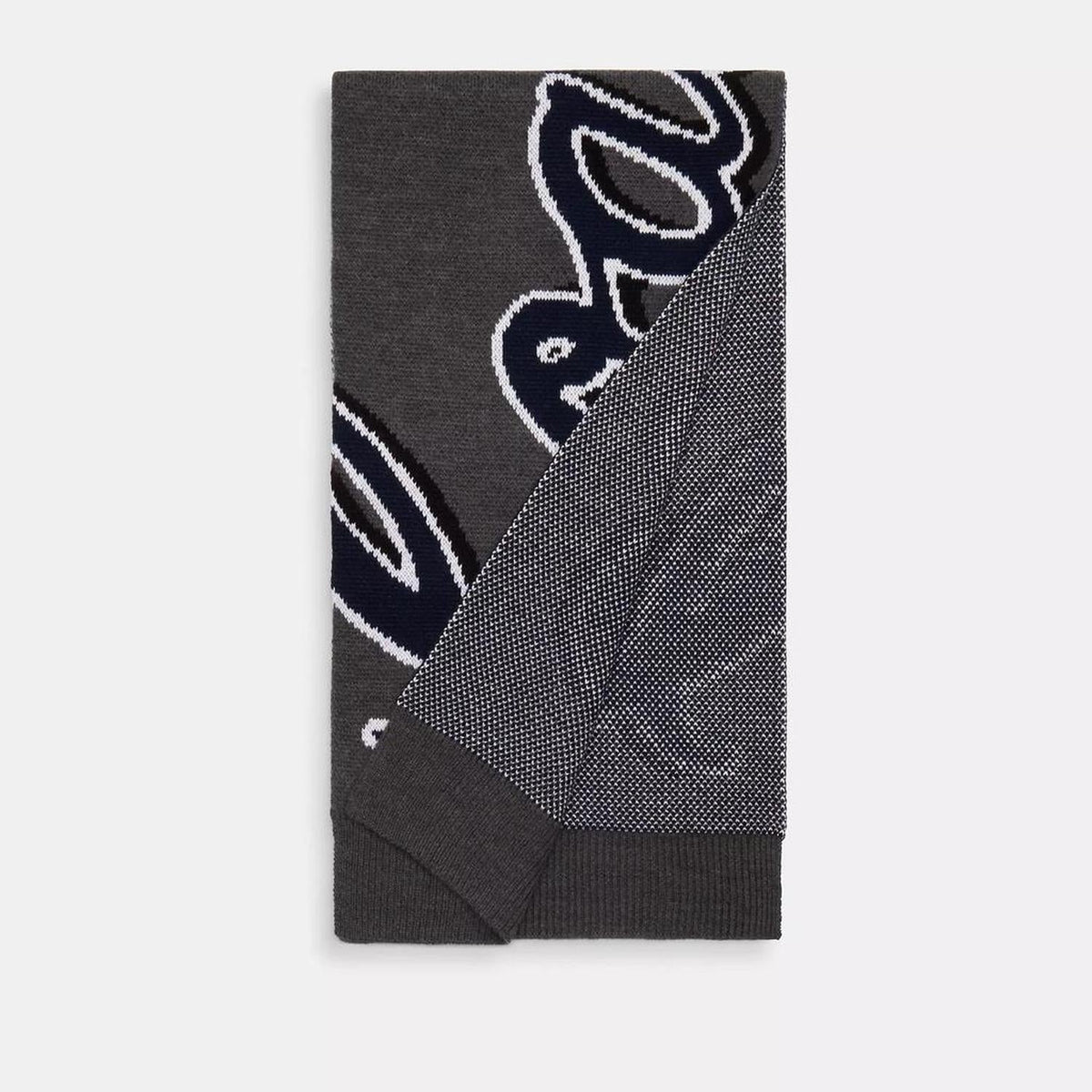 Coach Script Print Knit Muffler
