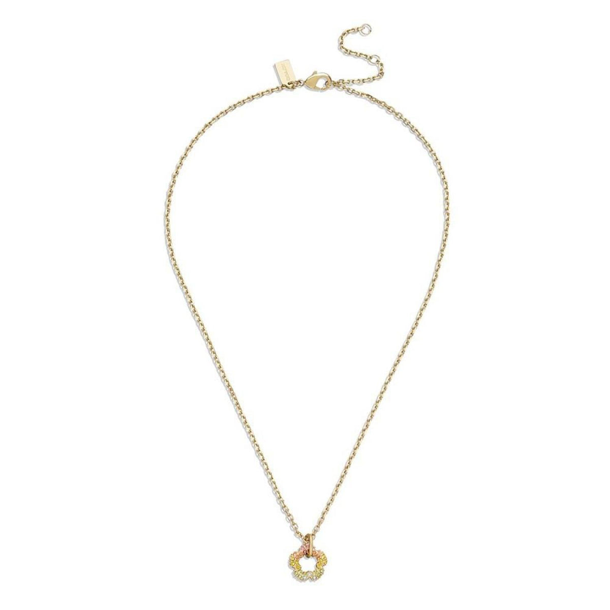 Faux Stone Signature Tea Rose Pendant Necklace