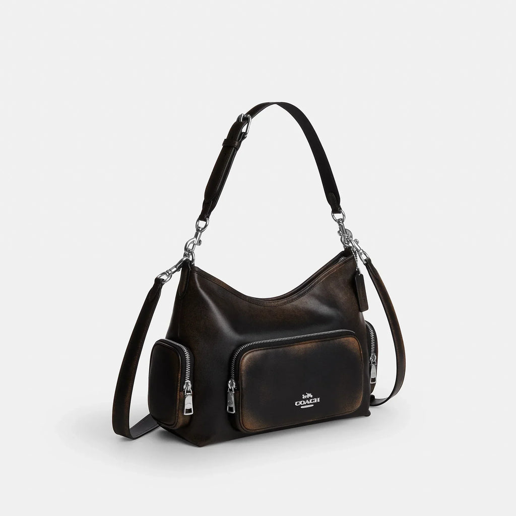 Coach Outlet Laurel Shoulder Bag With Pockets In Loved Leather