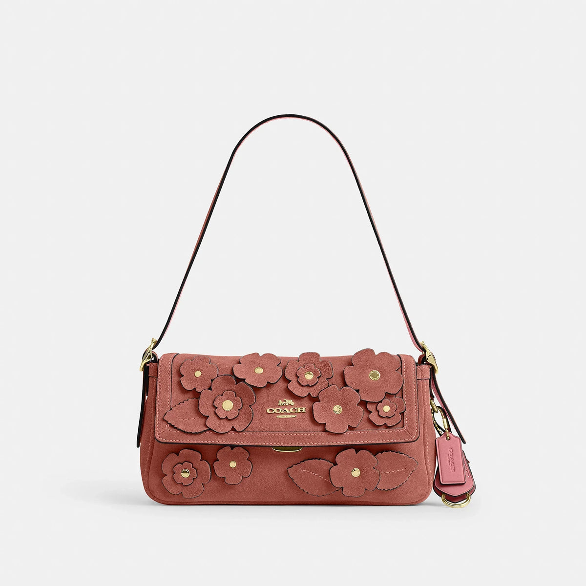 Coach Outlet Etta Small Flap Shoulder Bag With Floral Applique