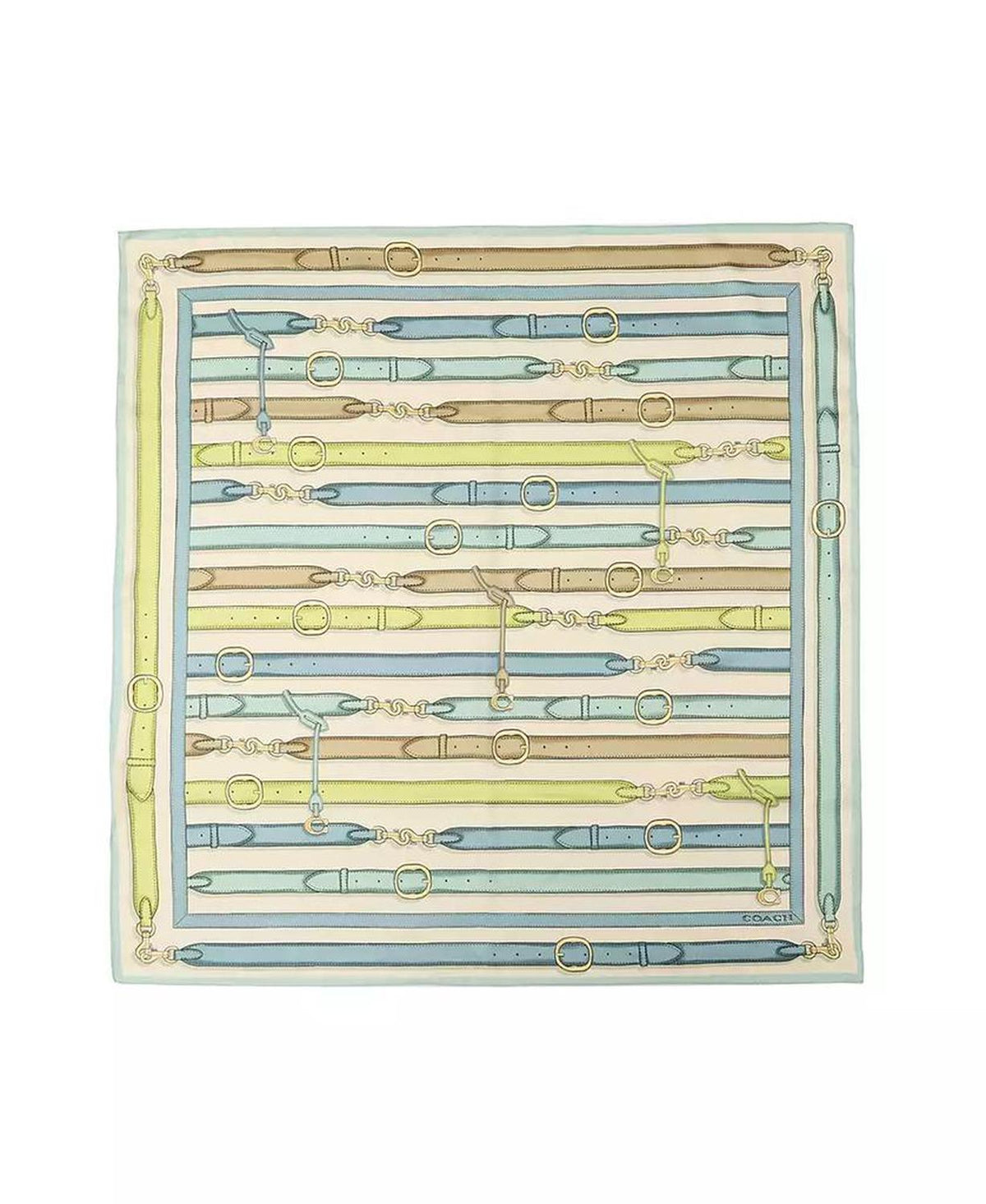 Bag Strap Print Silk Square Scarf