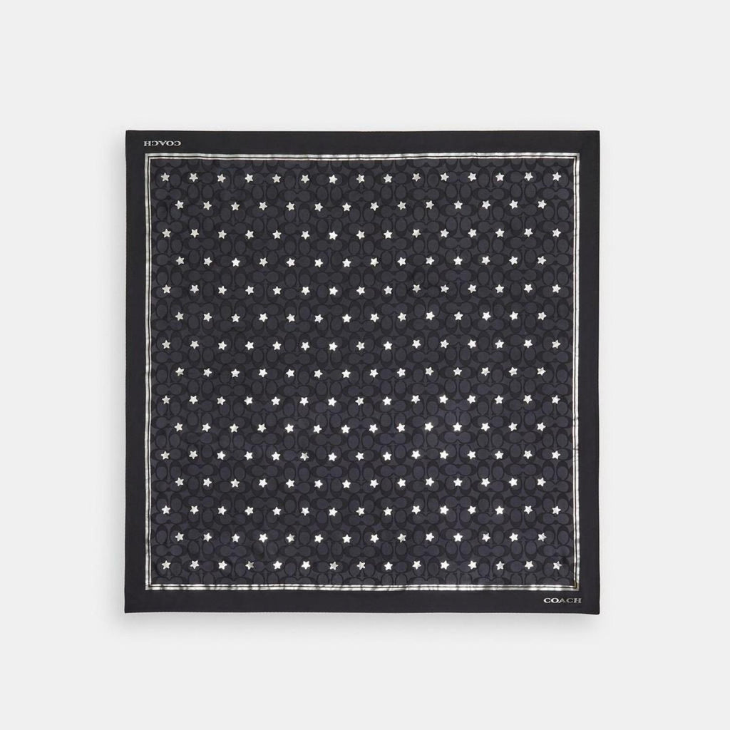 Coach Outlet Signature Twinkle Star Print Silk Square Scarf