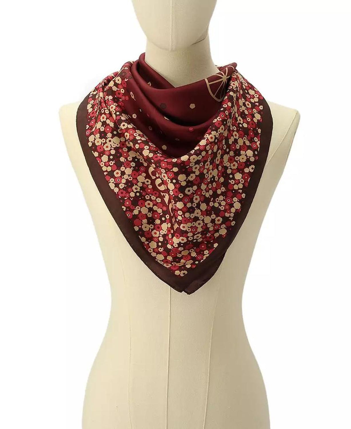 Women's Horse and Carriage Tea Rose Printed Silk Scarf