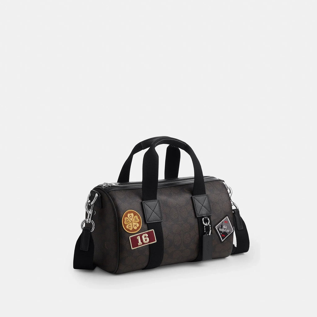 Coach Outlet Explorer Duffle Bag 28 In Signature Canvas With Patches