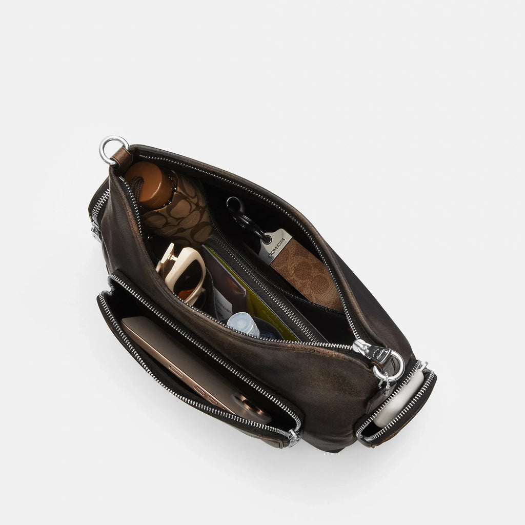 Coach Outlet Laurel Shoulder Bag With Pockets In Loved Leather