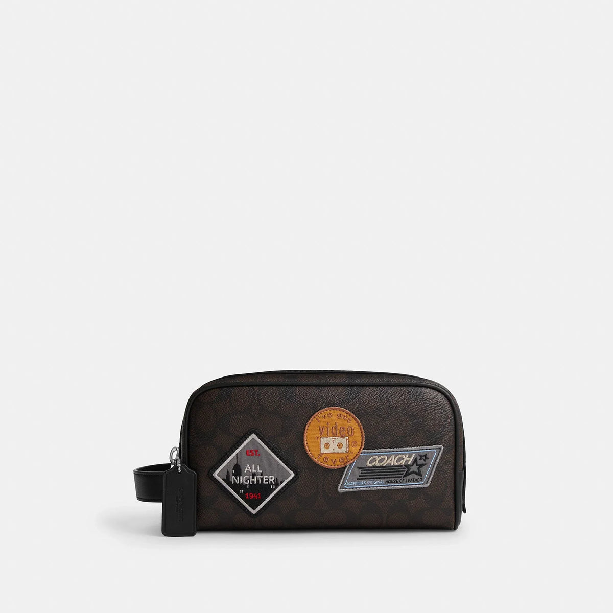 Coach Outlet Small Travel Kit In Signature Canvas With Patches