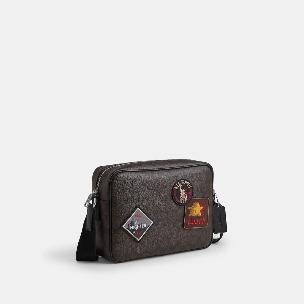 Coach Outlet Colton Crossbody Bag 25 In Signature Canvas With Patches